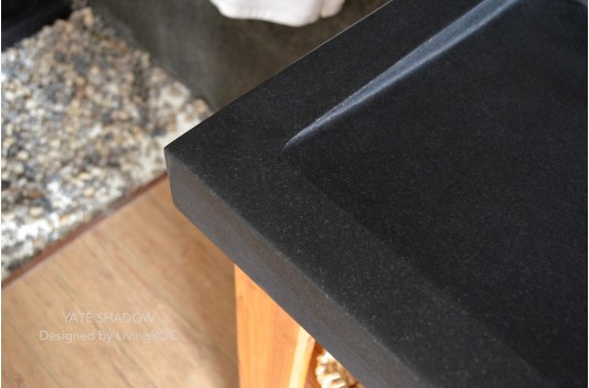 Double vasque en pierre salle de bain Granit Noir Luxe LOVE SHADOW