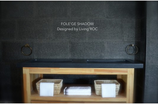 Double vasque en granit véritable taillé dans la masse160x50 FOLEGE SHADOW Double vasque en granit véritable taillé dans la masse160x50 FOLEGE SHADOW