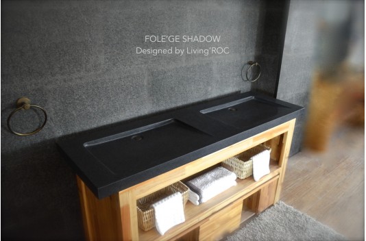 Double vasque en granit véritable taillé dans la masse160x50 FOLEGE SHADOW Double vasque en granit véritable taillé dans la masse160x50 FOLEGE SHADOW