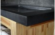 Double vasque en pierre 160x50 granit noir Luxe FOLEGE SHADOW