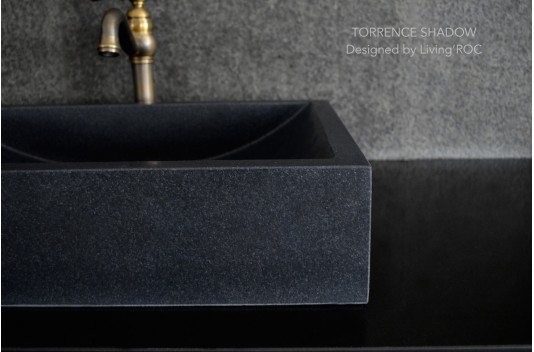Vasque en pierre granit noir véritable luxe TORRENCE SHADOW Vasque en pierre granit noir véritable luxe TORRENCE SHADOW