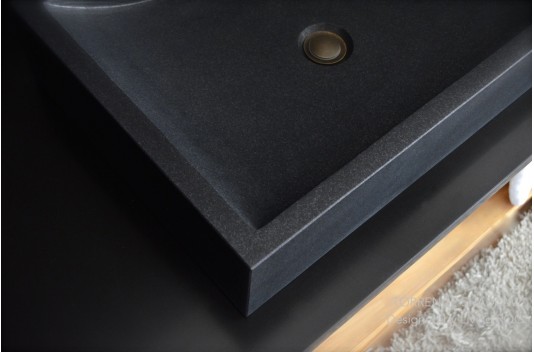 Vasque en pierre granit noir véritable luxe TORRENCE SHADOW Vasque en pierre granit noir véritable luxe TORRENCE SHADOW