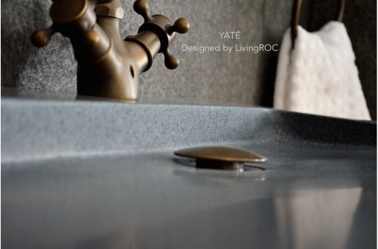 Double vasque en pierre à poser salle de bain 140x50 granit gris véritable LOVE Double vasque en pierre à poser salle de bain 140x50 granit gris véritable LOVE