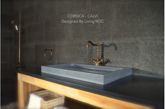 Vasque à poser en Granit gris véritable CALVI Vasque à poser en Granit gris véritable CALVI