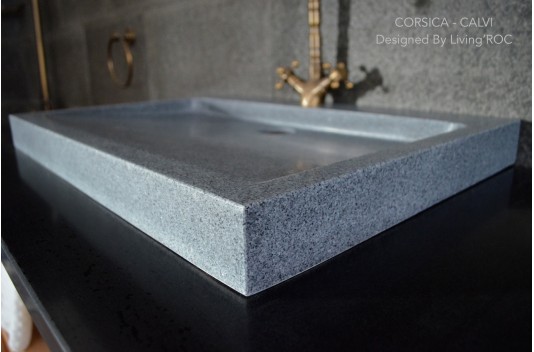 Vasque à poser en Granit gris véritable CALVI Vasque à poser en Granit gris véritable CALVI