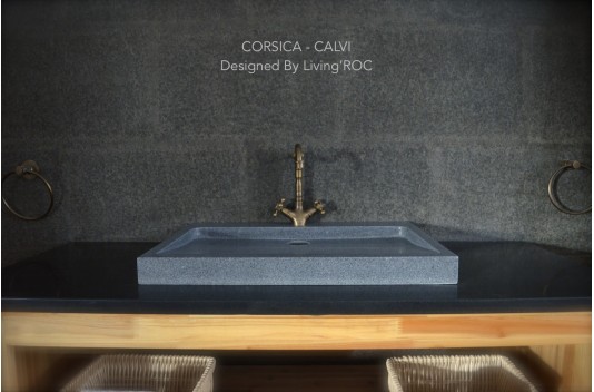 Vasque à poser en Granit gris véritable CALVI Vasque à poser en Granit gris véritable CALVI