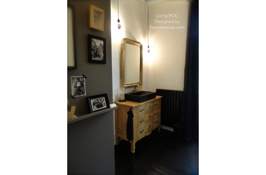 Vasque pierre naturelle véritable granit ou basalte PEGASUS SHADOW