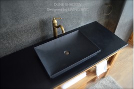 Vasque en pierre 60x40 granit noir véritable DUNE SHADOW