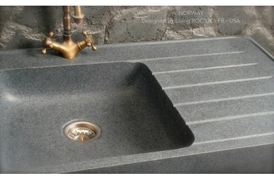 Évier de cuisine en pierre granit véritable 90x60 NORWAY