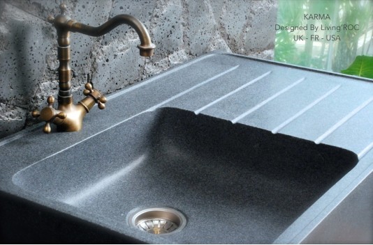 Évier de cuisine en pierre granit véritable 90x60 NORWAY