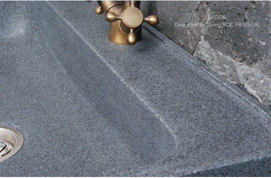 Evier de cuisine en Pierre Granit véritable 70x60 LAGOS