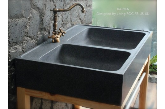 Évier de cuisine en pierre granit véritable 90x60 KARMA Évier de cuisine en pierre granit véritable 90x60 KARMA