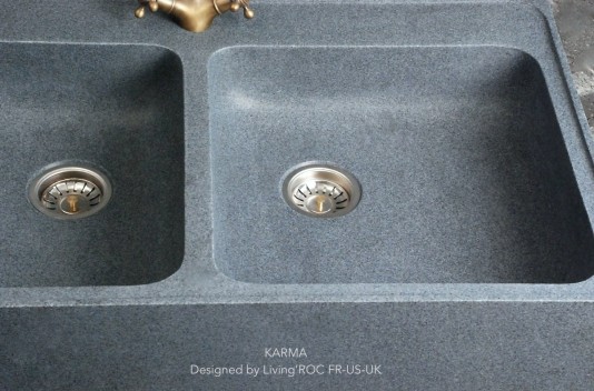 Évier de cuisine en pierre granit véritable 90x60 KARMA Évier de cuisine en pierre granit véritable 90x60 KARMA
