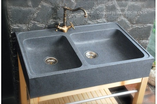Évier de cuisine en pierre granit véritable 90x60 KARMA Évier de cuisine en pierre granit véritable 90x60 KARMA