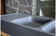 Évier de cuisine en granit véritable 2 bacs + égouttoir 120x60 BESSO
