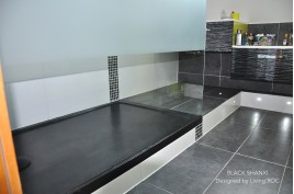 Receveur de douche en pierre 153x86 granit noir rare -  MOON SHADOW