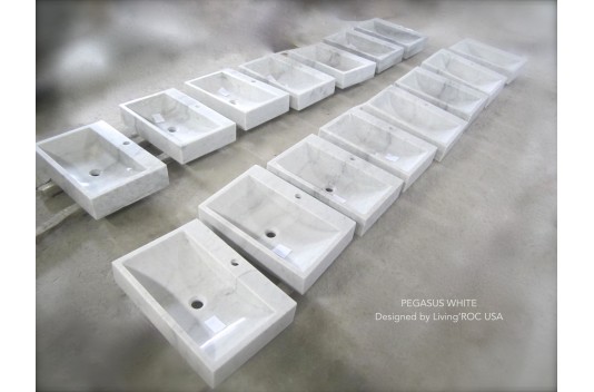 Vasque en pierre naturelle évier en marbre blanc PEGASUS WHITE Vasque en pierre naturelle évier en marbre blanc PEGASUS WHITE