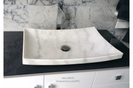 Vasque en pierre marbre Blanc salle de bain à poser BALI WHITE