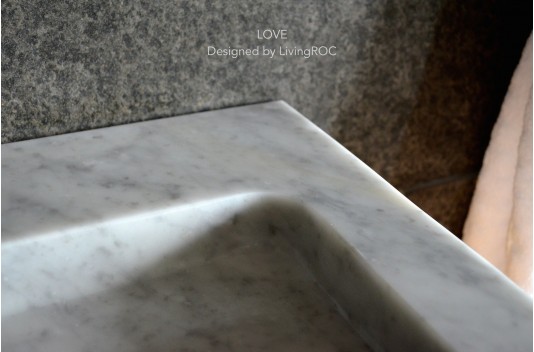 Double vasque en pierre marbre de Carrare 120cm YATE WHITE Double vasque en pierre marbre de Carrare 120cm YATE WHITE