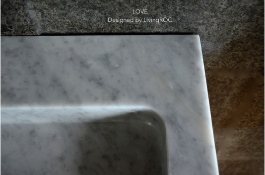 Double vasque en pierre marbre de Carrare 120cm YATE WHITE Double vasque en pierre marbre de Carrare 120cm YATE WHITE