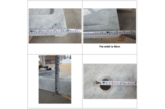 Double vasque en pierre marbre de Carrare 120cm YATE WHITE Double vasque en pierre marbre de Carrare 120cm YATE WHITE