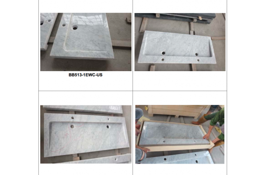 Double vasque en pierre marbre de Carrare 120cm YATE WHITE Double vasque en pierre marbre de Carrare 120cm YATE WHITE