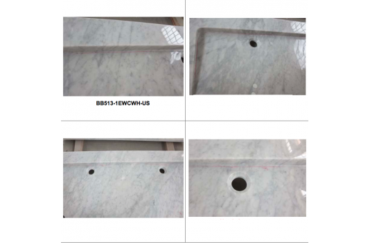 Double vasque en pierre marbre de Carrare 120cm YATE WHITE Double vasque en pierre marbre de Carrare 120cm YATE WHITE