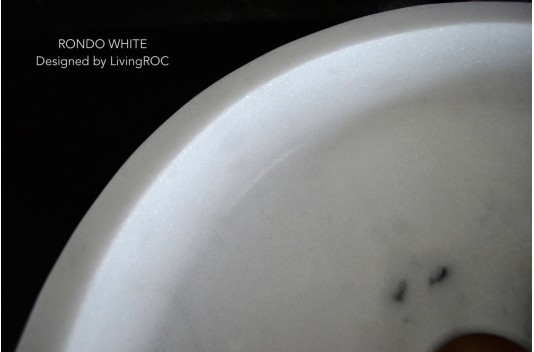 Vasque marbre blanc pierre naturelle véritable Dia 40 RONDO WHITE