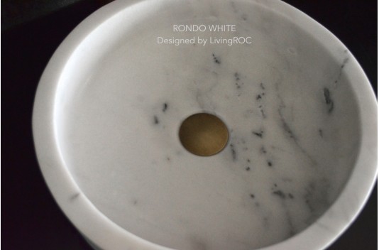 Vasque marbre blanc pierre naturelle véritable Dia 40 RONDO WHITE