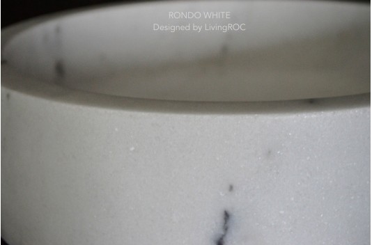 Vasque marbre blanc pierre naturelle véritable Dia 40 RONDO WHITE