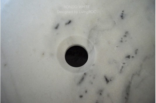 Vasque marbre blanc pierre naturelle véritable Dia 40 RONDO WHITE
