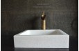 Vasque en pierre blanche marbre salle de bain à poser KIAMA WHITE