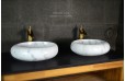 Vasque marbre Blanc oblongue salle de bain COCOON WHITE
