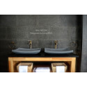 Vasque salle de bain en pierre de basalt Gris BALI MOON