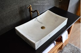 Vasque en marbre blanc pierre naturelle TOJI WHITE