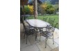 Table de jardin en mosaïque marbre travertin ovale 160-180-240  OVALI