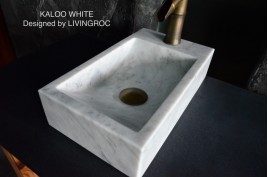 Lave main en Pierre Marbre Blanc KALOO WHITE