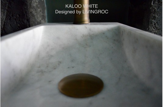 Lave main en Pierre Marbre Blanc KALOO WHITE