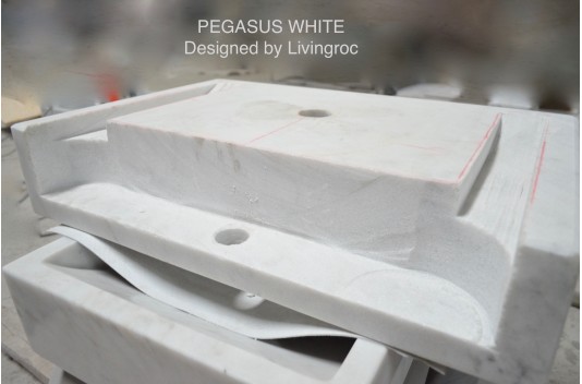 Vasque en pierre naturelle évier en marbre blanc PEGASUS WHITE Vasque en pierre naturelle évier en marbre blanc PEGASUS WHITE