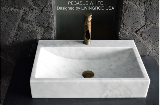 Vasque en pierre naturelle évier en marbre blanc PEGASUS WHITE Vasque en pierre naturelle évier en marbre blanc PEGASUS WHITE