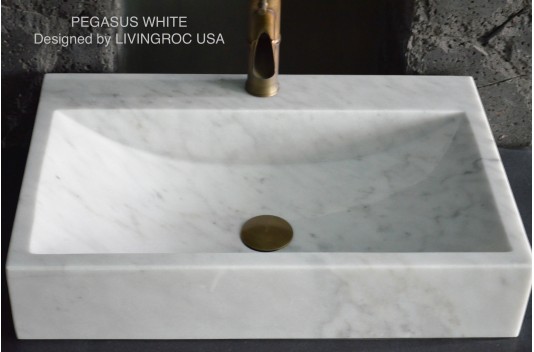 Vasque en pierre naturelle évier en marbre blanc PEGASUS WHITE Vasque en pierre naturelle évier en marbre blanc PEGASUS WHITE