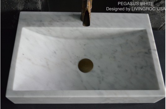 Vasque en pierre naturelle évier en marbre blanc PEGASUS WHITE Vasque en pierre naturelle évier en marbre blanc PEGASUS WHITE