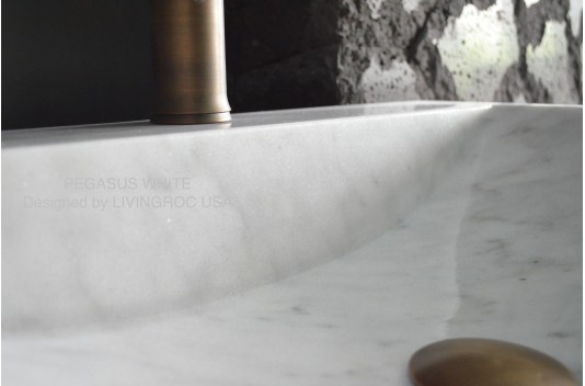 Vasque en pierre naturelle évier en marbre blanc PEGASUS WHITE Vasque en pierre naturelle évier en marbre blanc PEGASUS WHITE
