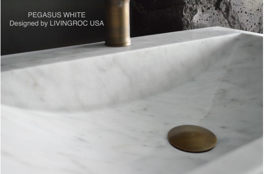 Vasque en pierre naturelle évier en marbre blanc PEGASUS WHITE Vasque en pierre naturelle évier en marbre blanc PEGASUS WHITE