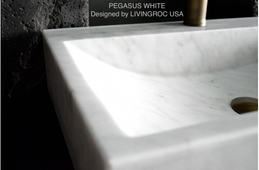 Vasque en pierre naturelle évier en marbre blanc PEGASUS WHITE Vasque en pierre naturelle évier en marbre blanc PEGASUS WHITE