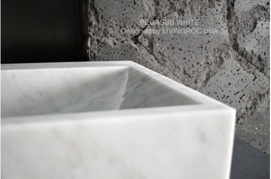Vasque en pierre naturelle évier en marbre blanc PEGASUS WHITE Vasque en pierre naturelle évier en marbre blanc PEGASUS WHITE