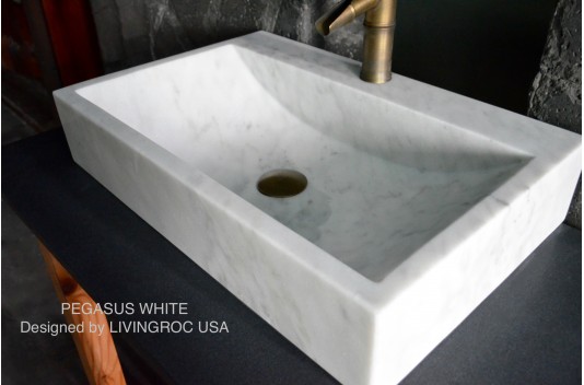 Vasque en pierre naturelle évier en marbre blanc PEGASUS WHITE Vasque en pierre naturelle évier en marbre blanc PEGASUS WHITE