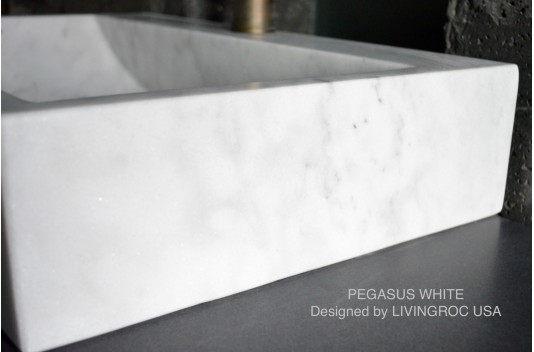 Vasque en pierre naturelle évier en marbre blanc PEGASUS WHITE Vasque en pierre naturelle évier en marbre blanc PEGASUS WHITE