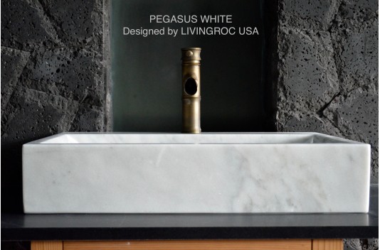 Vasque en pierre naturelle évier en marbre blanc PEGASUS WHITE Vasque en pierre naturelle évier en marbre blanc PEGASUS WHITE