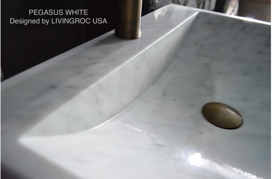 Vasque en pierre naturelle évier en marbre blanc PEGASUS WHITE Vasque en pierre naturelle évier en marbre blanc PEGASUS WHITE